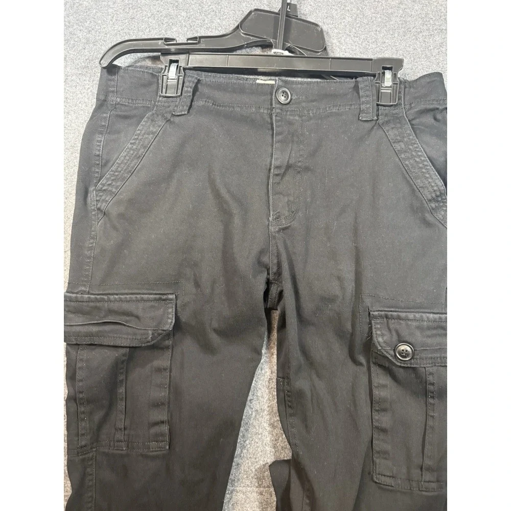 PJ MARK Premium‎ Quality Slim Straight Stretch Cargo Pants Black 34